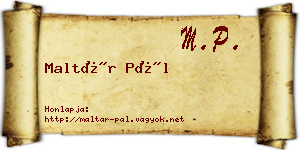 Maltár Pál névjegykártya
